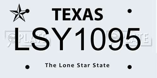 LSY1095 Texas License Plate