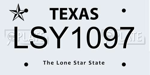 LSY1097 Texas License Plate