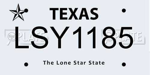 LSY1185 Texas License Plate
