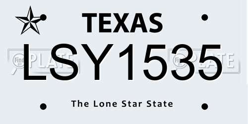 LSY1535 Texas License Plate
