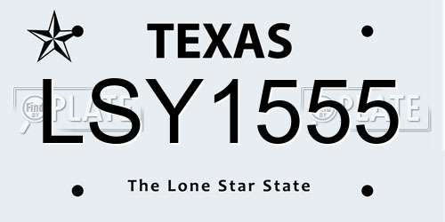 LSY1555 Texas License Plate