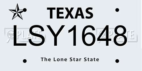 LSY1648 Texas License Plate