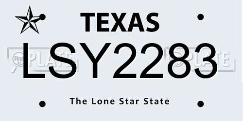 LSY2283 Texas License Plate