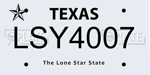 LSY4007 Texas License Plate