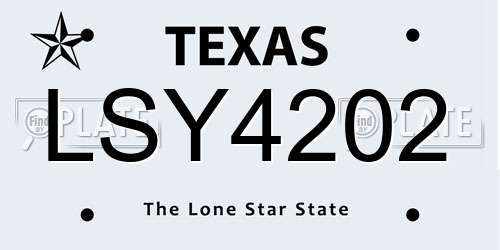 LSY4202 Texas License Plate