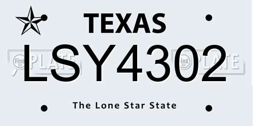 LSY4302 Texas License Plate