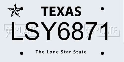 LSY6871 Texas License Plate