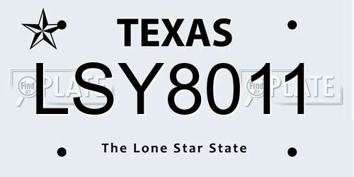 LSY8011 Texas License Plate