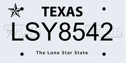 LSY8542 Texas License Plate