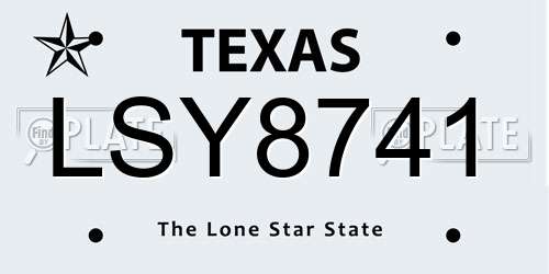 LSY8741 Texas License Plate