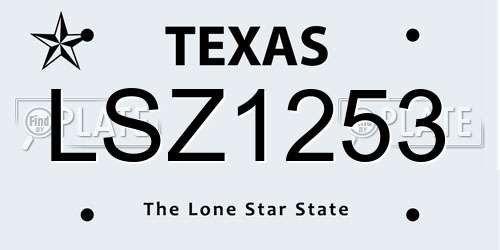 LSZ1253 Texas License Plate