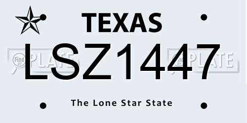 LSZ1447 Texas License Plate