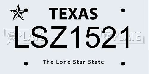 LSZ1521 Texas License Plate