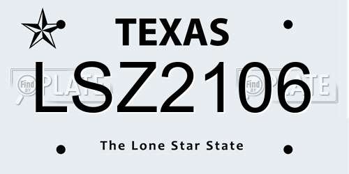LSZ2106 Texas License Plate