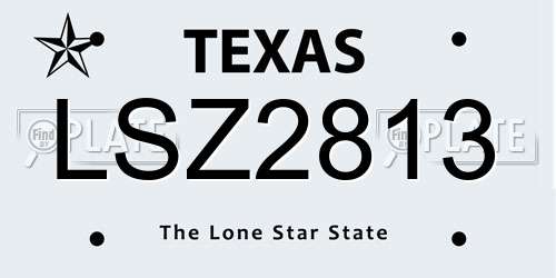 LSZ2813 Texas License Plate