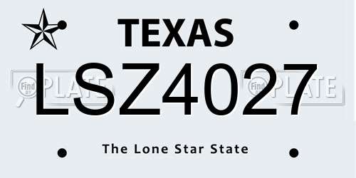 LSZ4027 Texas License Plate