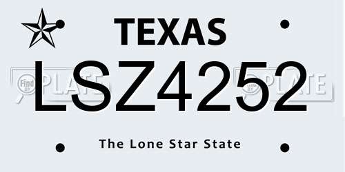 LSZ4252 Texas License Plate