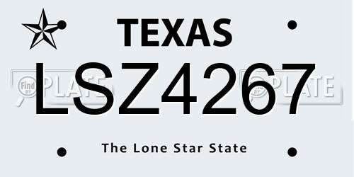 LSZ4267 Texas License Plate