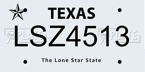 LSZ4513 Texas License Plate