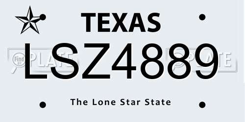 LSZ4889 Texas License Plate
