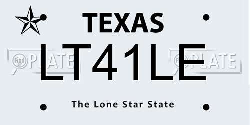 LT41LE Texas License Plate