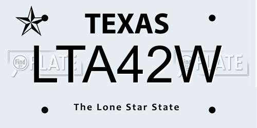 LTA42W Texas License Plate