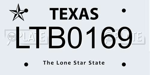 LTB0169 Texas License Plate