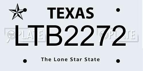 LTB2272 Texas License Plate
