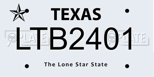 LTB2401 Texas License Plate