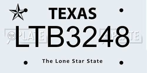 LTB3248 Texas License Plate