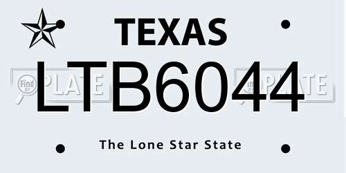 LTB6044 Texas License Plate