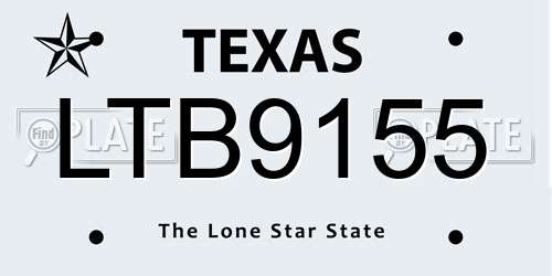 LTB9155 Texas License Plate