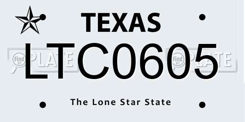LTC0605 Texas License Plate