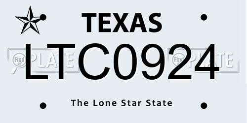 LTC0924 Texas License Plate