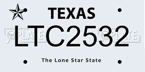 LTC2532 Texas License Plate