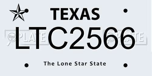 LTC2566 Texas License Plate