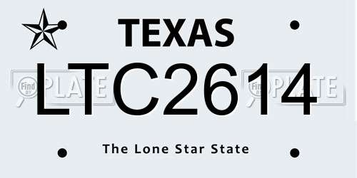 LTC2614 Texas License Plate