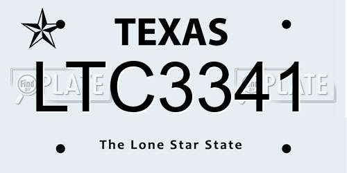 LTC3341 Texas License Plate