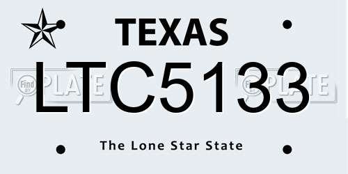 LTC5133 Texas License Plate