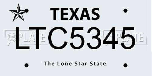 LTC5345 Texas License Plate
