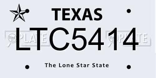 LTC5414 Texas License Plate