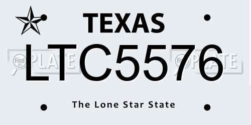 LTC5576 Texas License Plate