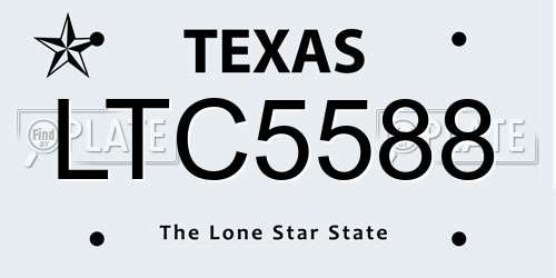 LTC5588 Texas License Plate