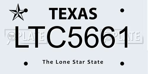 LTC5661 Texas License Plate