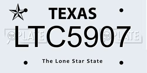LTC5907 Texas License Plate