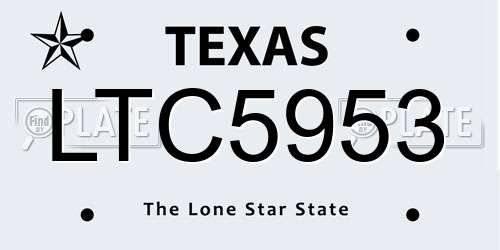 LTC5953 Texas License Plate