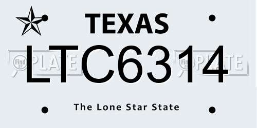 LTC6314 Texas License Plate