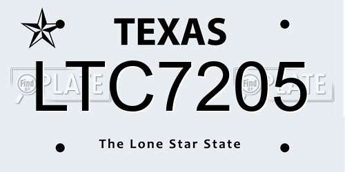 LTC7205 Texas License Plate