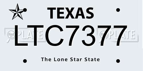 LTC7377 Texas License Plate