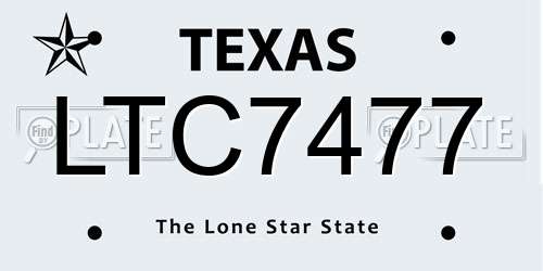 LTC7477 Texas License Plate